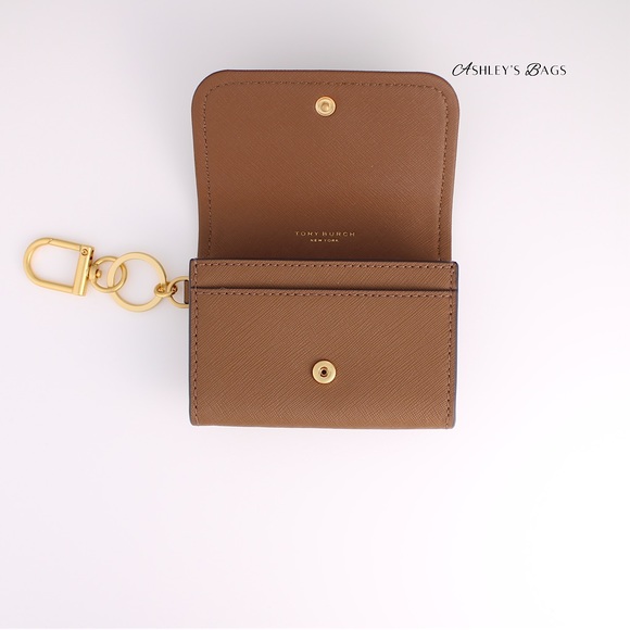 Tory Burch Emerson Zip Card Case Wallet In Moose Brown - Picture 3 of 4